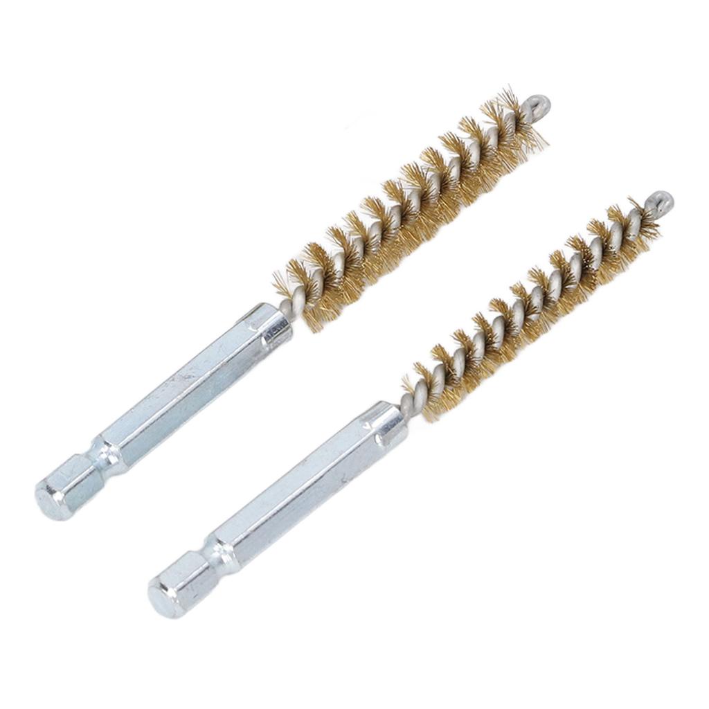 Bore Brush 4in Rust Proof Twisted Wire Cleaning Brush with 1/4in Hex Shank for Electric Drill  Driver Cleaning Brush