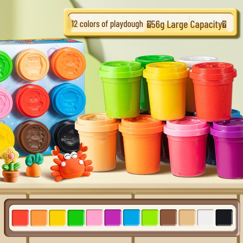 12-Color Food Grade Odorless Modeling Clay Set for Kids