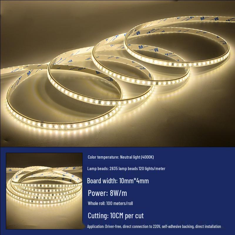 220V IP65 Waterproof Driverless LED Strip Light for Outdoor Building Outline Lighting