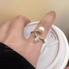 Butterfly Pearl Zircon Open Ring Niche Design Girlfriend Index Finger Ring Light Luxury Adjustable Ring