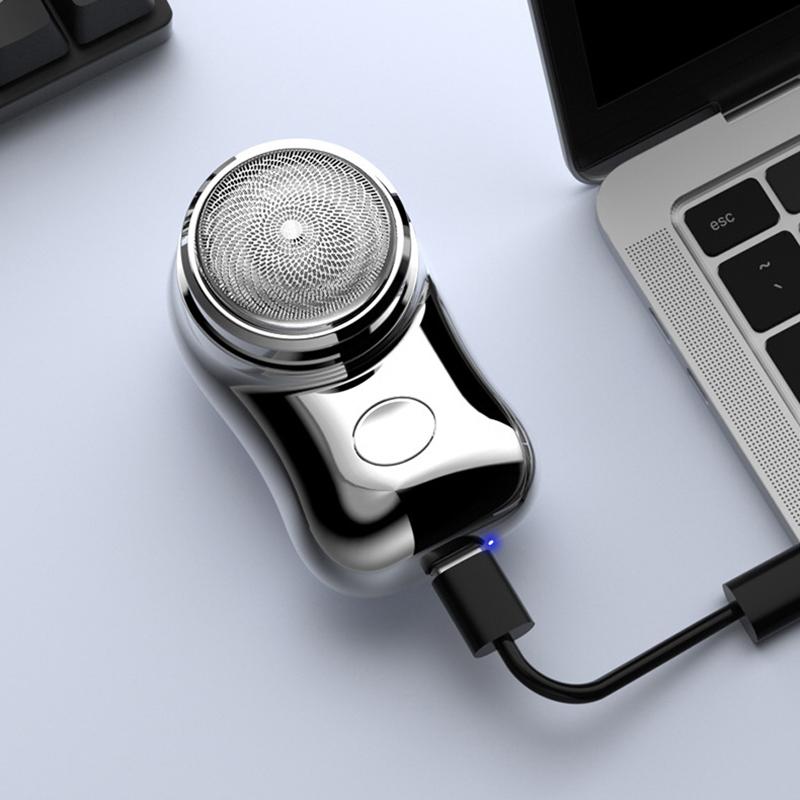 1Pc Mini Shaver For Men Travel Pocket Size Electric Shaving Washable Rechargeable Cordless Trimmer Knives Face Beard Razor