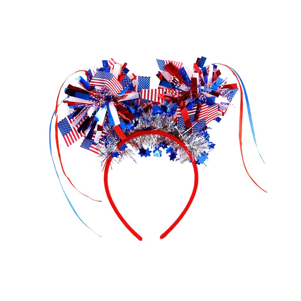 Patriotic Headbands With Stars Balloons, Red Blue, 4th Of Party Accessories, Independence Day Memorial Day Supplies