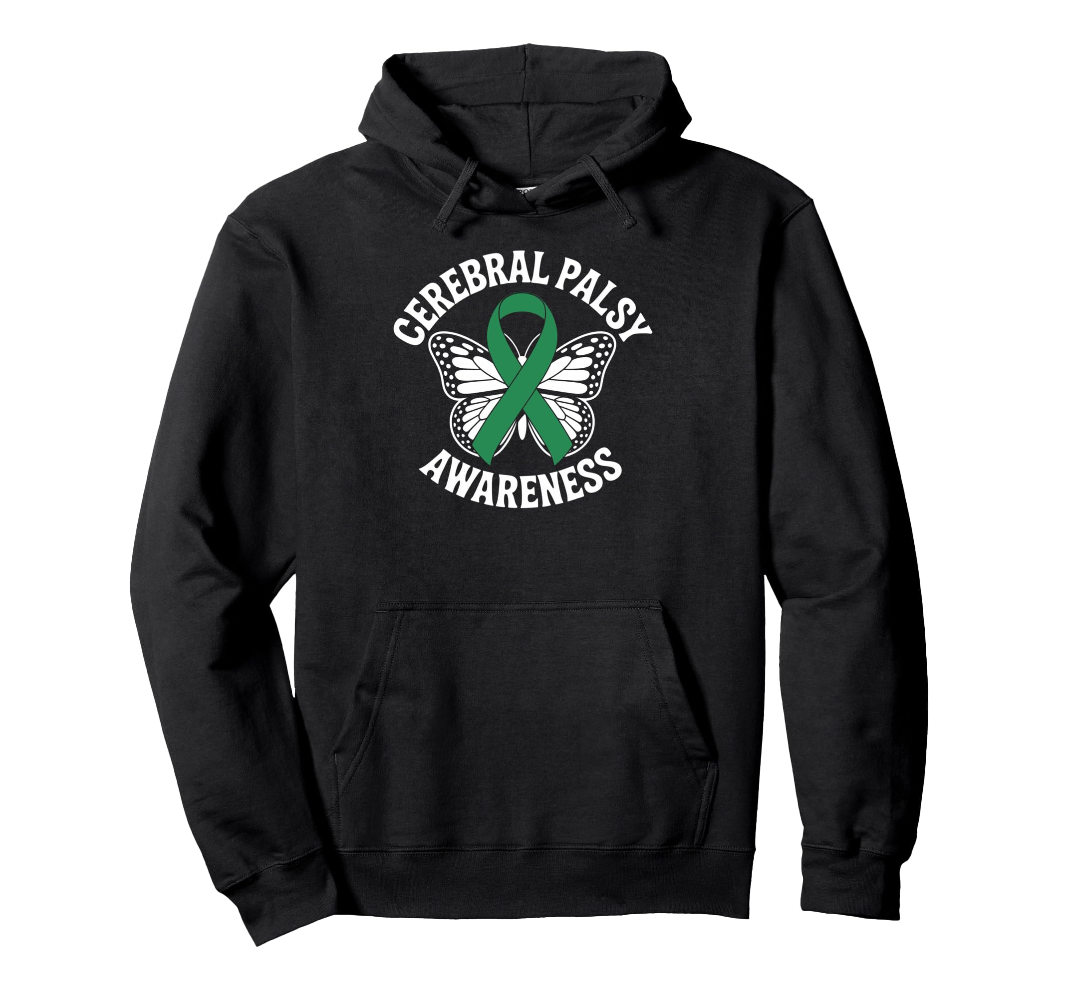 

Cerebral Palsy Awareness Butterfly Green Ribbon Hoodie чёрный
