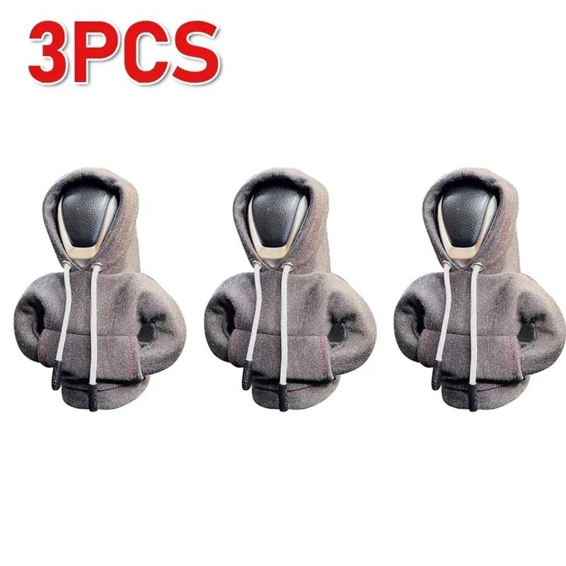 NEW 1/3/5pc Gear Shift Mini Hoodie Cover Shift Cover Gear Handle Decoration Fits Manual Automatic Car Shift Lever Interior Decor