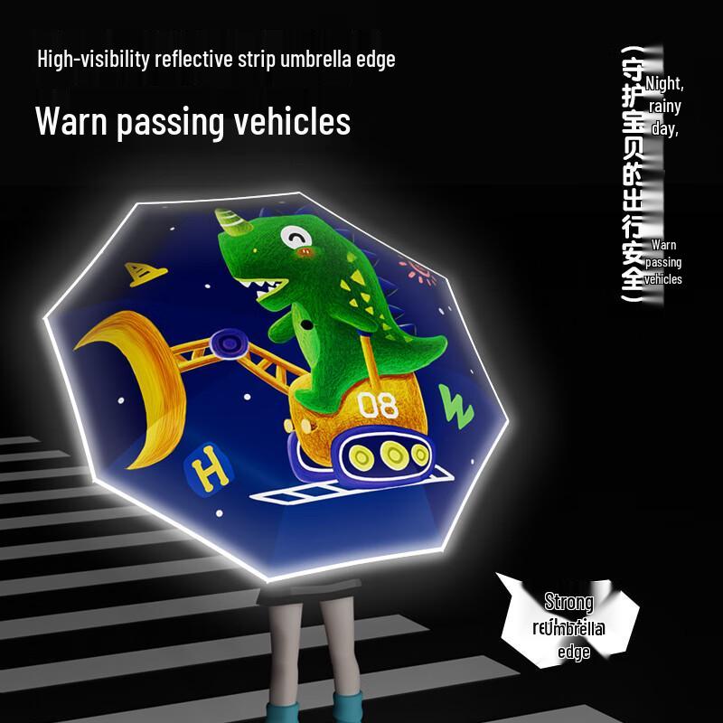 OIMG Kids Automatic Cartoon Sun & Rain Umbrella