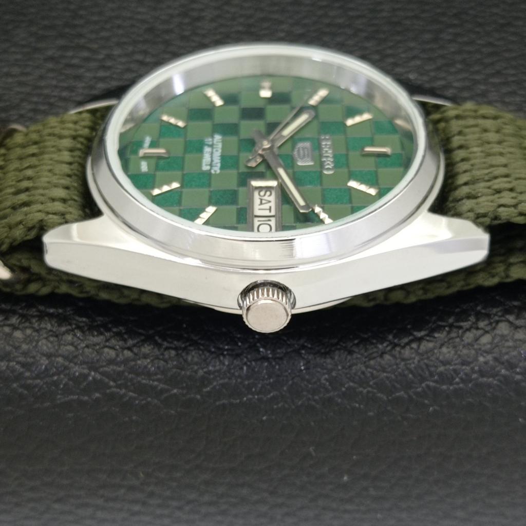 JAPAN SEIKO 5 AUTOMATIC MENS 6309A REFURBISHED GREEN COLOR DIAL WATCH a440307-4 Sk-a440307