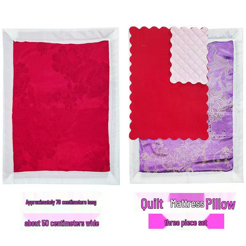

Silk Cotton Purple Three-Piece Bedding Set: Quilt, Mattress, Pillow