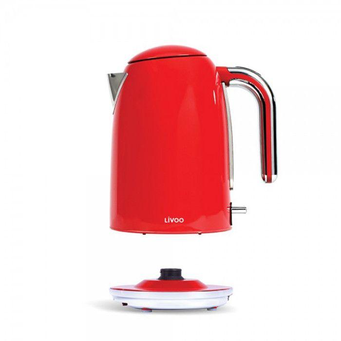 Bouilloire - LIVOO - DOD180R - Acier Inoxydable - 1,7L - Socle Pivotant 360°