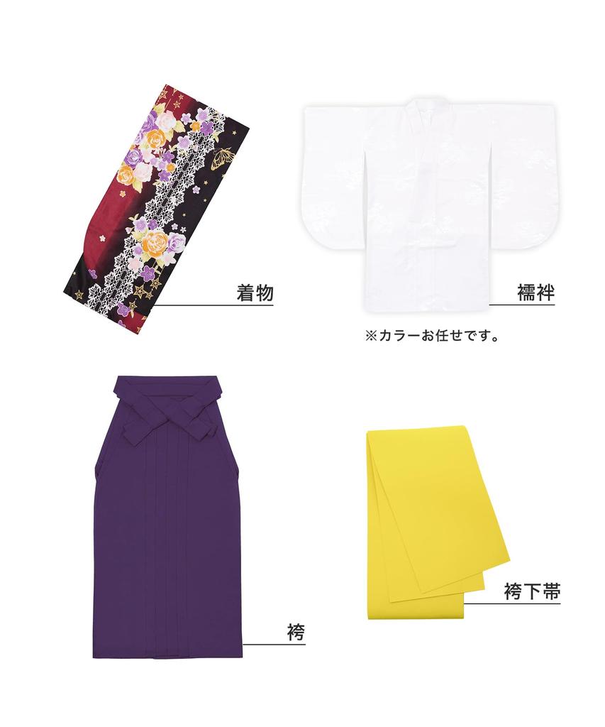 Hakama Graduation College Gorgeous B Starry Flower Hakama [KYOETSU] Set, Ceremony, Students, Women's, (19. Butterfly, LL)