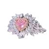 Micro-Inlaid Diamond Zircon Love-Shaped Pink Diamond Ring Simple Fashion Temperament Hand Jewelry