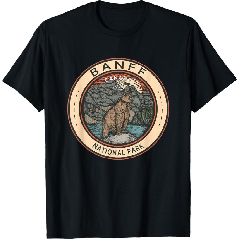 

Banff National Park Canada Grizzly Bear Vintage Emblem T-Shirt XXXXXL чёрный