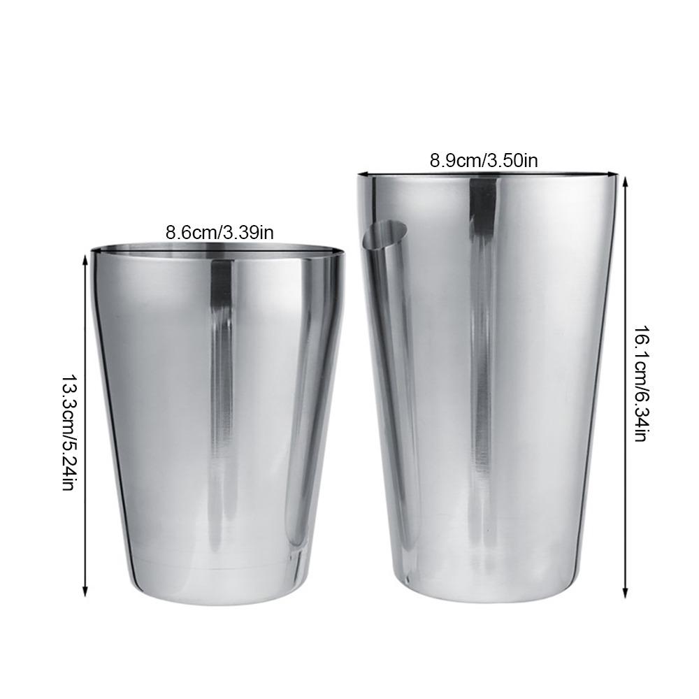 2 Piece Silver Cocktail Shaker Set Stainless Steel Drink Mixer Professional Wine Shaker  Barware 700/550ml