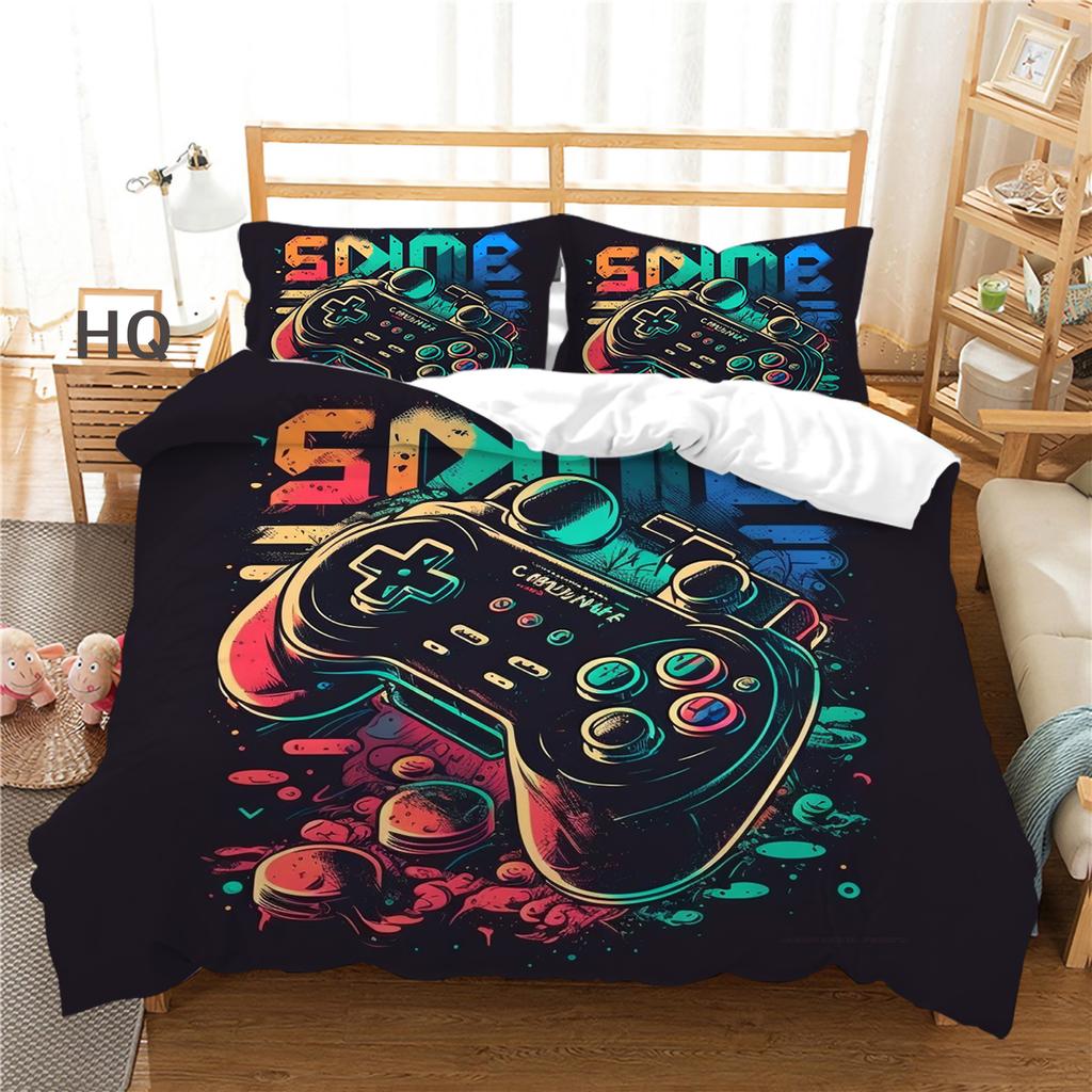 3D Player Bedding Game Handle Quilt Cover 2 or 3 Double Bed Single Bed Full-size Game Machine Printed Bedding Home Decoration