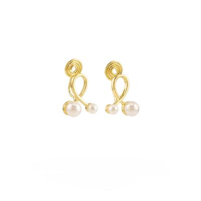 Simple Elegant Cross Imitation Pearl Fashion Earring Mosquito Coils No Piercing Ear Clips