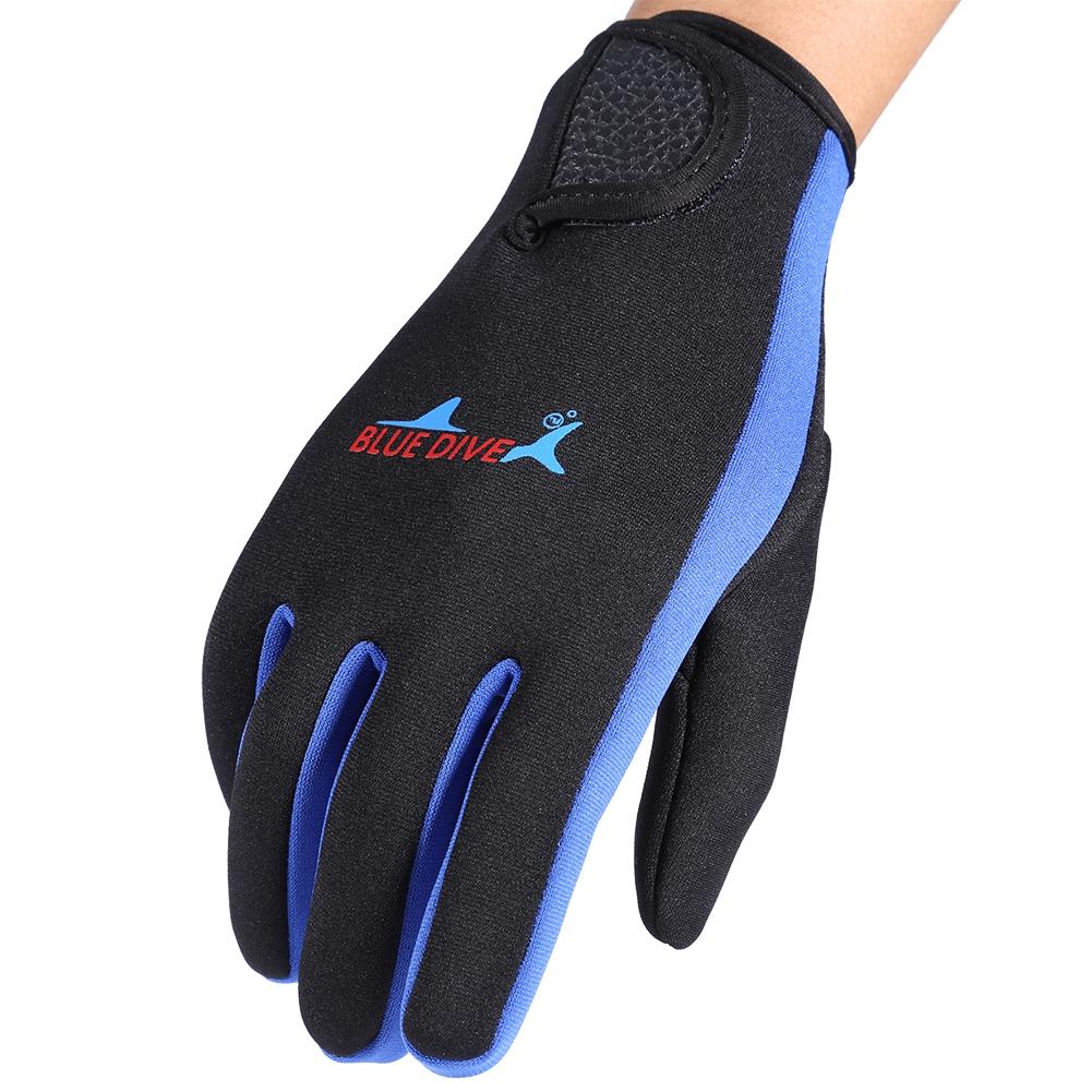 1PairCelsiusSet Diving Neoprene Snorkeling Kayaking Surfing Sport Hook And   Gloves Black Blue M