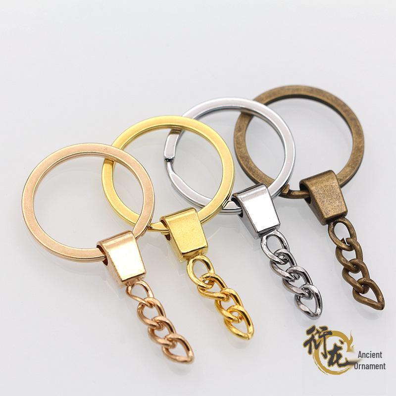 Handmade DIY Keychain Kit: Flat Ring & Square Chain A341