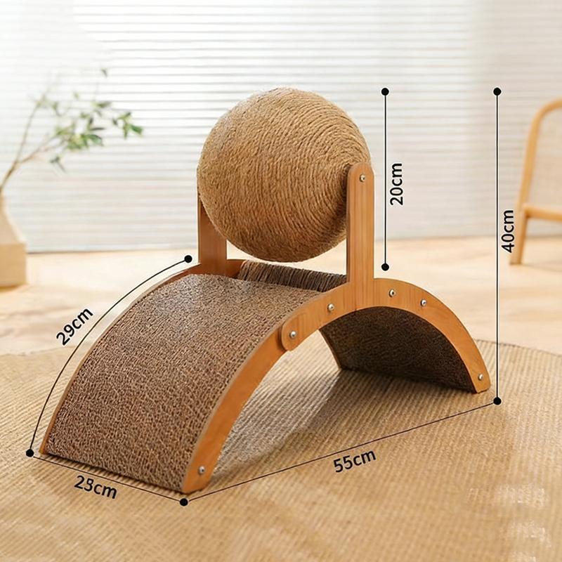 1Pcs Grinding Paw Toy 2 In 1 Wooden Cat Catching Ball Sisal Scratch Board Solid Wood Scraper For Cats Kittens Pet Supplies