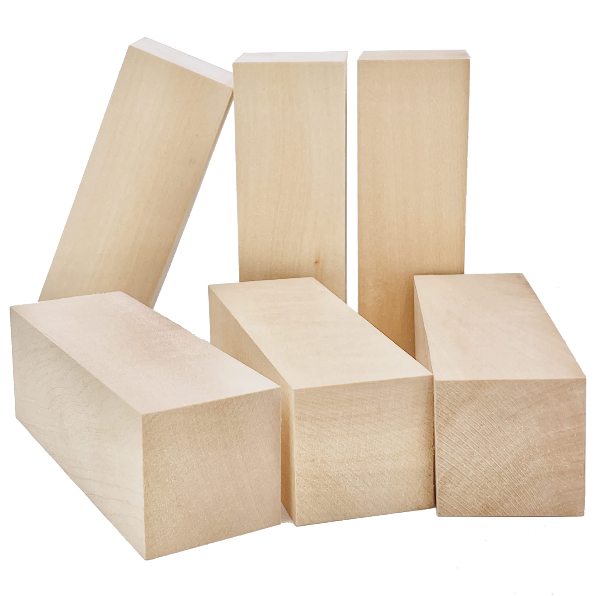 

Thiecoc Set of 6 15cm x 5cm x 5cm Hinoki Cypress Wood Blocks for Handmade Unfinished Softwood Set for Beginners Carving, Woodwork, Knot-Free,