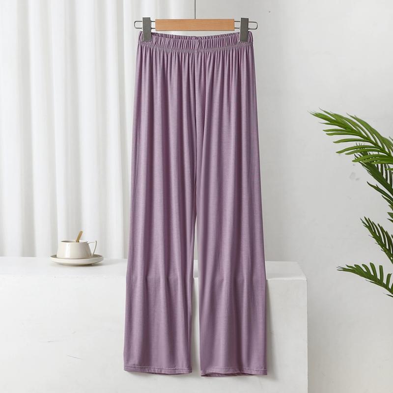 Damskie Gładkie Luźne Spodnie z Modalnego Materiału Codzienne Spodnie do Domu