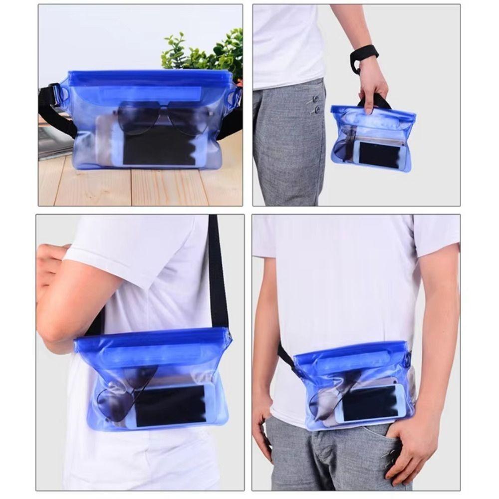 Transparent Waterproof Phone Bag Folding Swimming Storage Bag Waist Waterproof Bag  Outdoor Sports