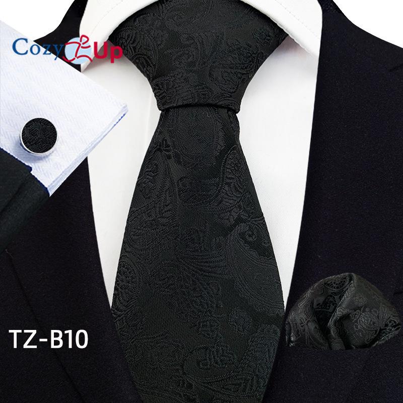 Cozy Up Three-piece Set Paisley Fashion Business Men's Tie Includes Tie Cufflinks Handkerchief