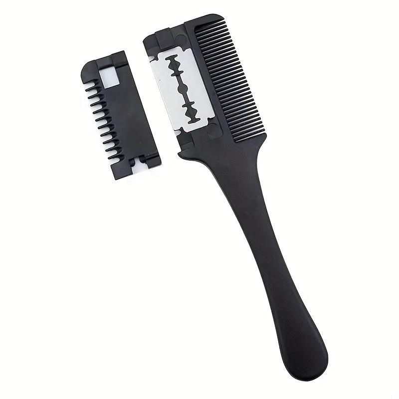 1 Professional 2-in-1 Shaving and Hair Styling Comb - Preloaded Blades, Ergonomic Black Handle, ABS & Stainless Steel Materials, Sulfate Free Formula