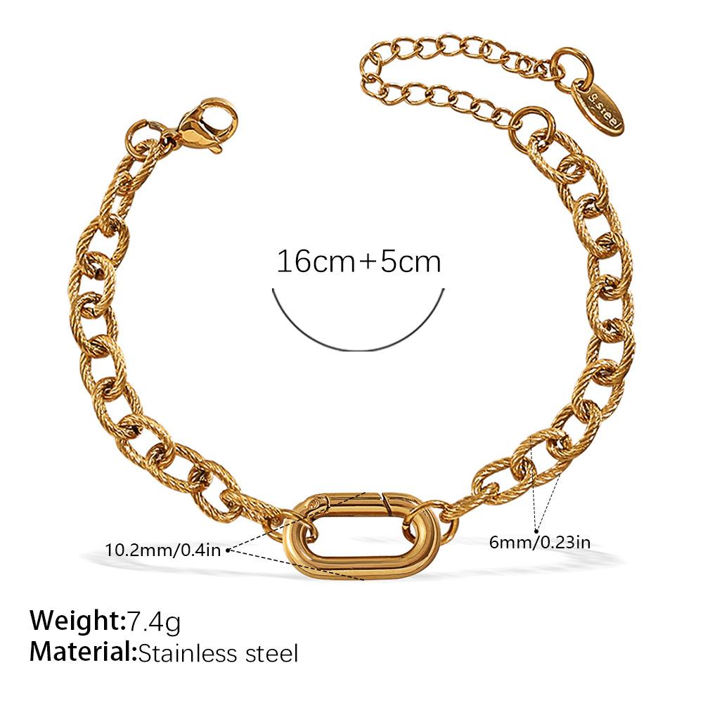 Personalized Natural Stone Pearl Love Hollow Bracelet Versatile Oil Drop Red Pepper Stainless Steel Croissant Bracelet