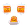 24V LED Clearance Lights Amber Color for Trucks Trailer RV Universal Fitment Outline Clearance Marker Light Set of 4 Pieces