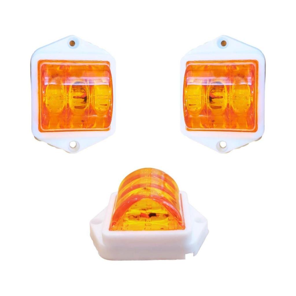 24V LED Clearance Lights Amber Color for Trucks Trailer RV Universal Fitment Outline Clearance Marker Light Set of 4 Pieces