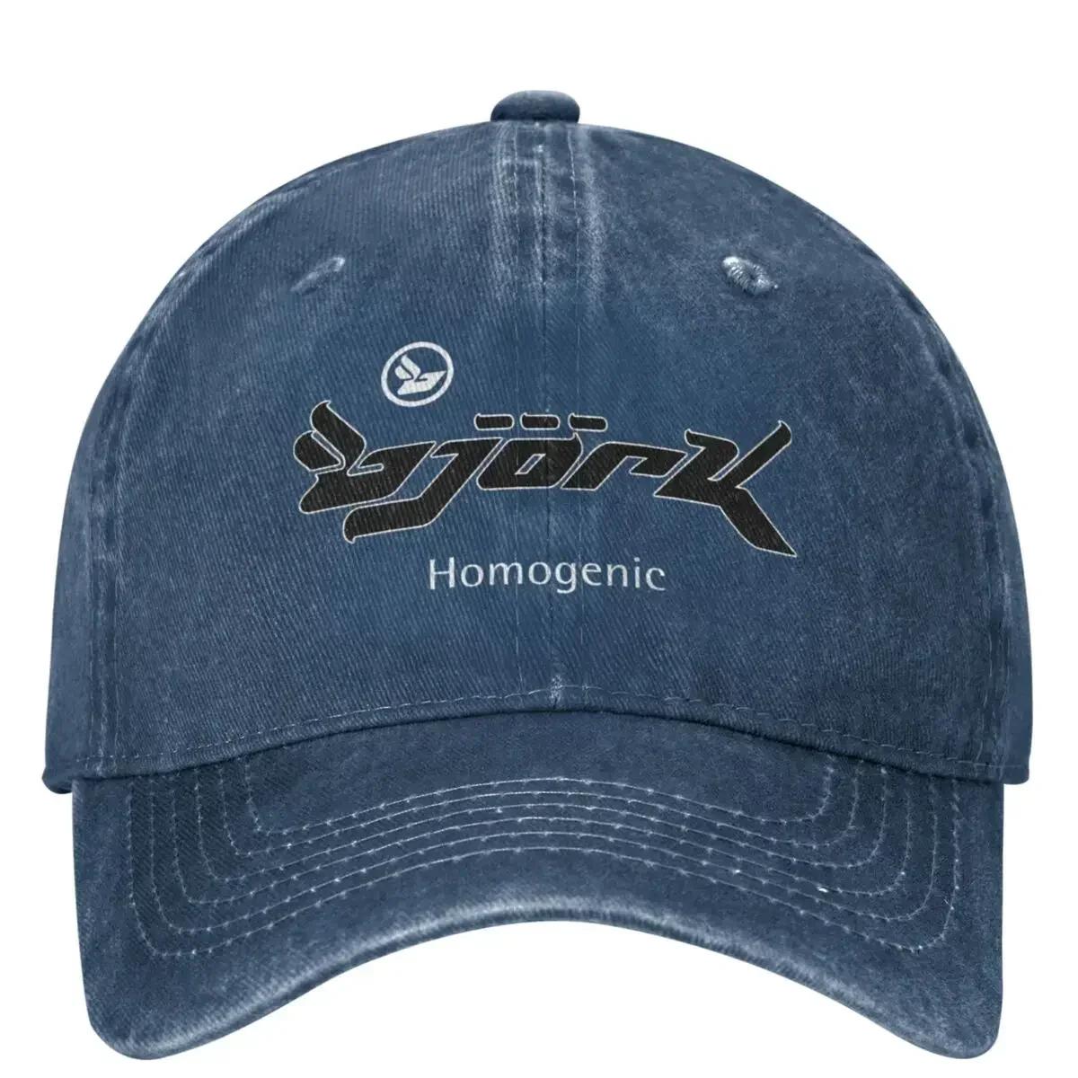 

Casual Bjork Homogenic Logo Black White Baseball Caps Men Women Distressed Denim Snapback Hat Outdoor Running Golf One Size