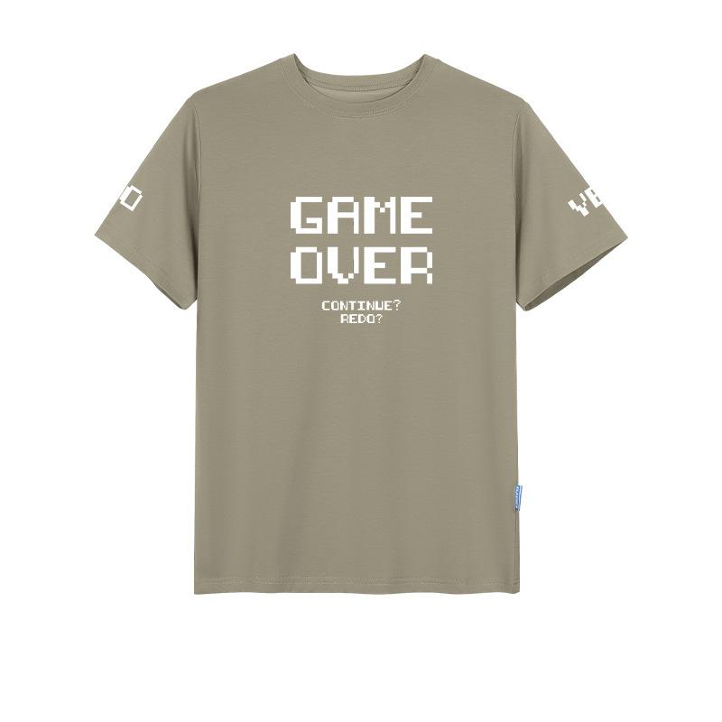 Herren Kurzarm Sommer Buchstaben T-Shirt Übergröße Locker Lässig Rot Reine Baumwolle T-Shirts Herren