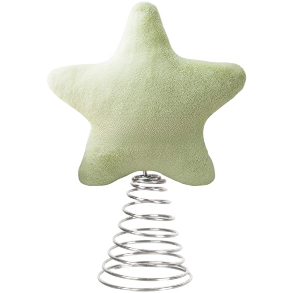 Christmas Decoration Star Tree Finisher with Plush Texture and Sturdy Metal Frame Designed for Tree Tops and Holiday Atmosphere
