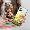 Girl Dog Puppy Matte TPU Mobile Phone Case for Huawei P60 P50 P40 P30 P20 P10 P9 P8 Pro Lite Plus Colorful Printing Cover