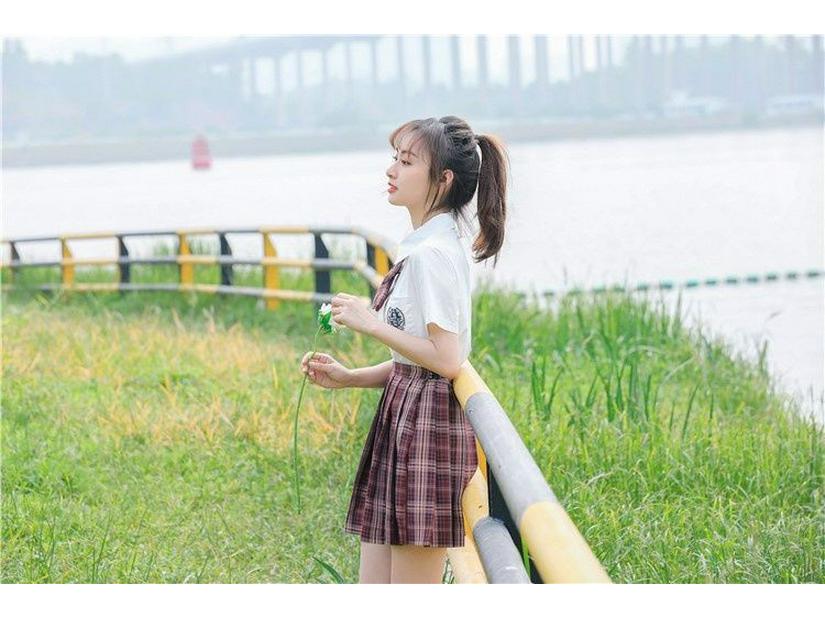 Original Haohai Milk White Square Neck College Style JK Uniform Shirt 2024