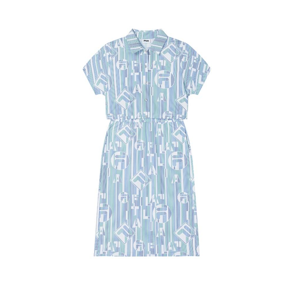 

Fila Изумрудное Повседневное Модное Универсальное Удобное Платье с Коротким Рукавом Женские платья F11W524304F-ZA XL