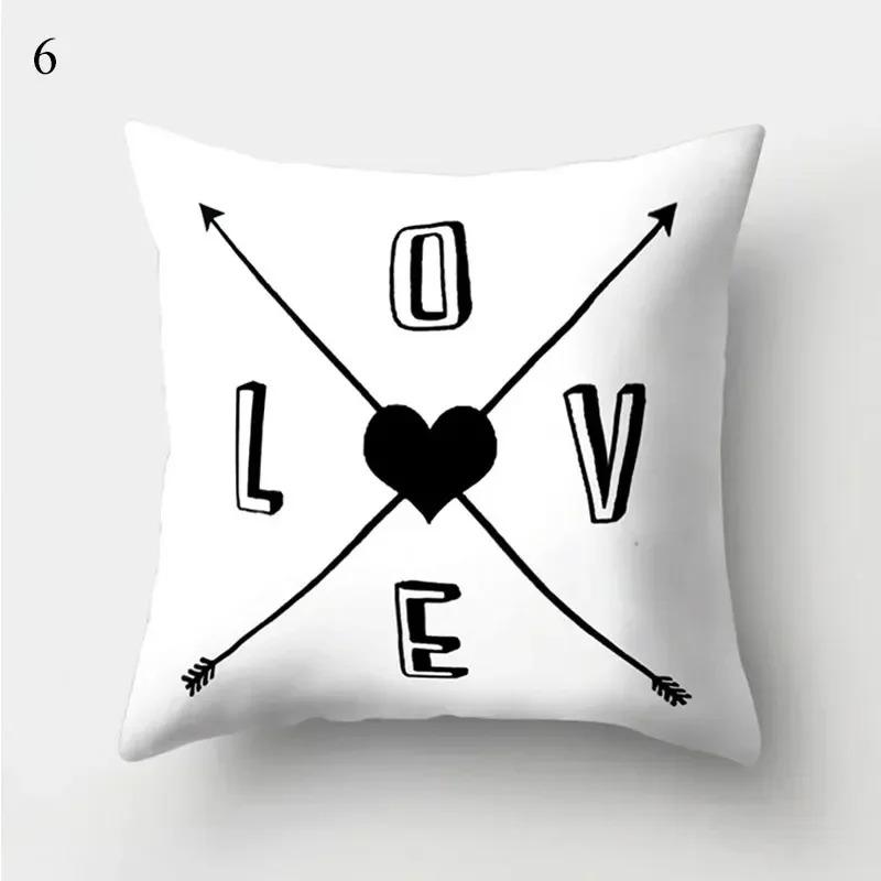 Black and White Geometric Cushion Cover Pillowcase Home Decoration Suitable for Bedroom Sofa Car