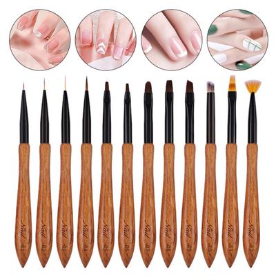 Sandalwood Nail Classic Brush Handle Japanese-style Ergonomic Art Design Eco-friendly Nail Art Brush