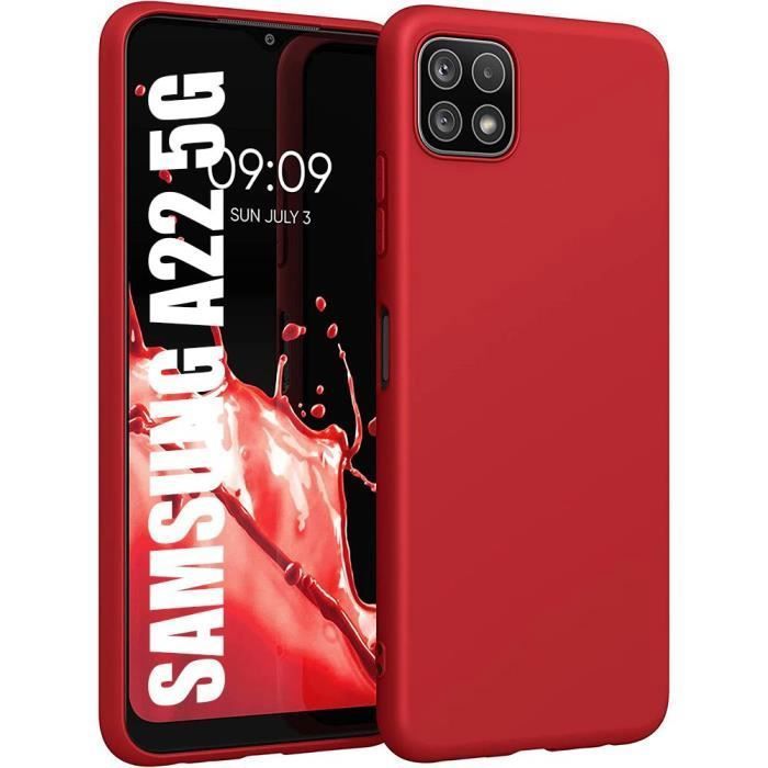 Coque de Protection - BOOLING - pour Samsung Galaxy A22 5G - Souple - Silicone - Rouge