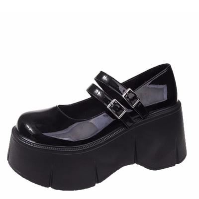 Mode Femmes Escarpins Mary Jane Talon Haut 8CM Plateforme Compensée Printemps Sandales Dames Boucle de Ceinture Classique Doux Punk Féminin Chaussures Lolita