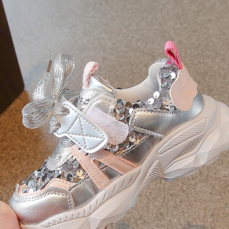 Korean Style Sport Shoes For Girls Trend Fashion Children's Sport Shoes Soft-soled Kid's Sneakers Spring Princess Running Shoes
