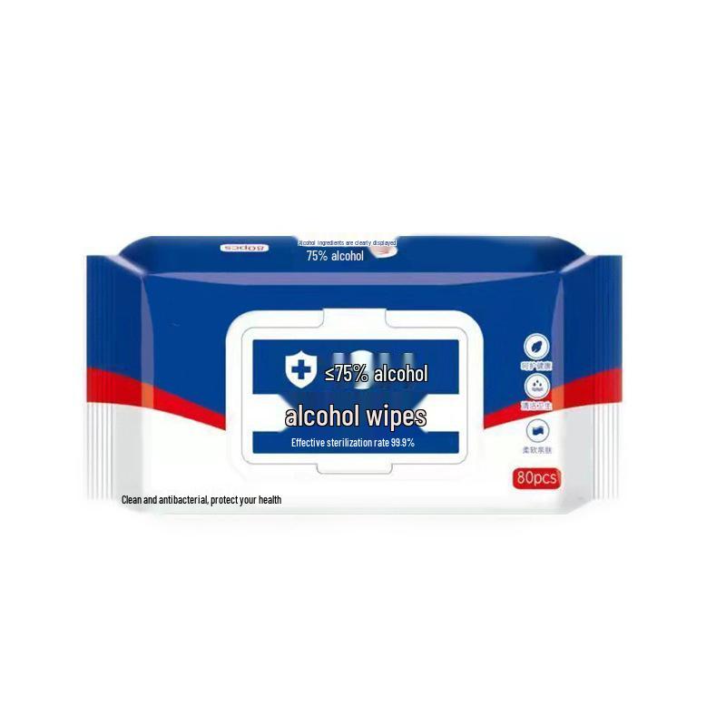 75% Alcohol Disinfectant Wipes - 80 Large Sheets for Household Cleaning
