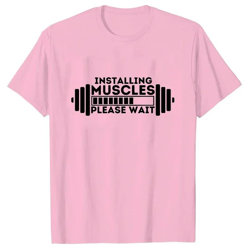 2023 Sommer T-Shirt für Herren Top Mode Harajuku Streetwear Herren Damen T-Shirts T-Shirts Muskeln aufbauen Bitte warten Y2K Tops