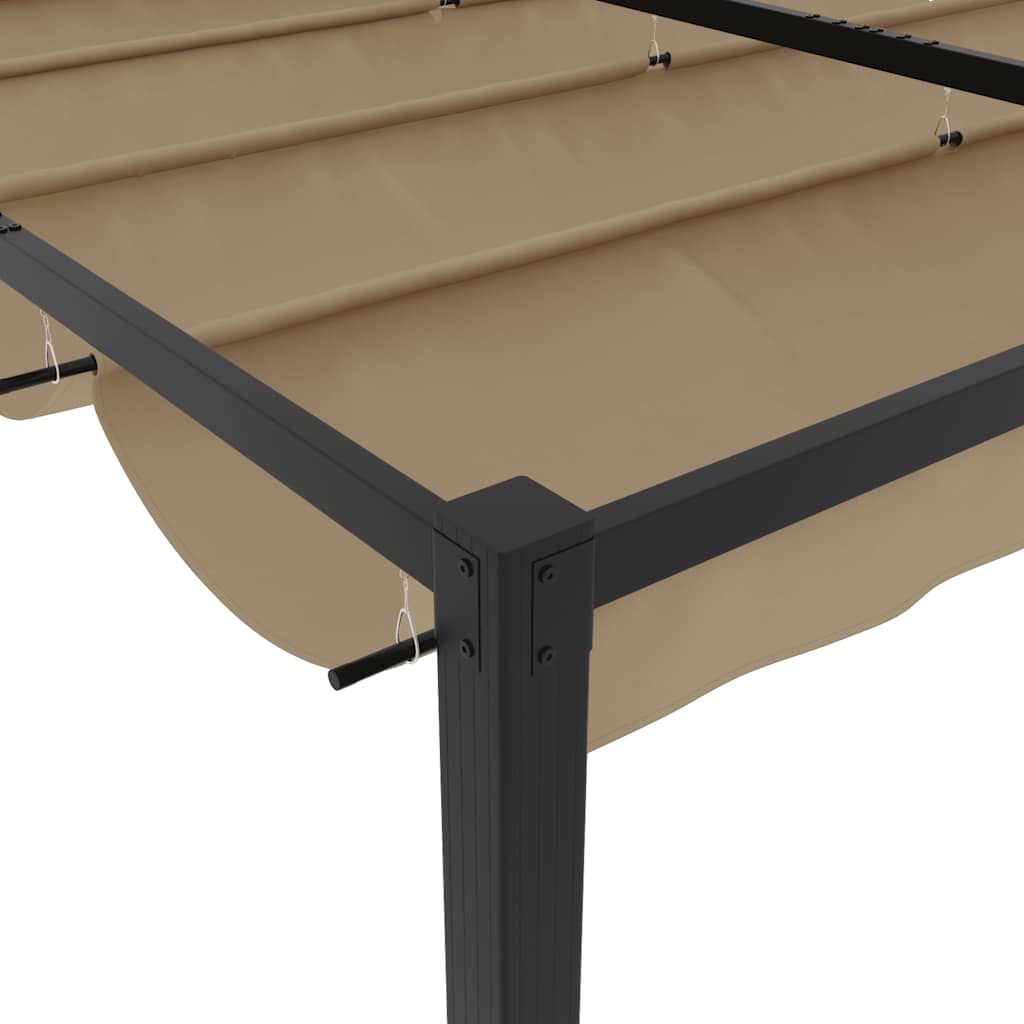 Altana Ogrodowa Ze Zwijanym Dachem, Taupe, 3X3 M, Stalowa