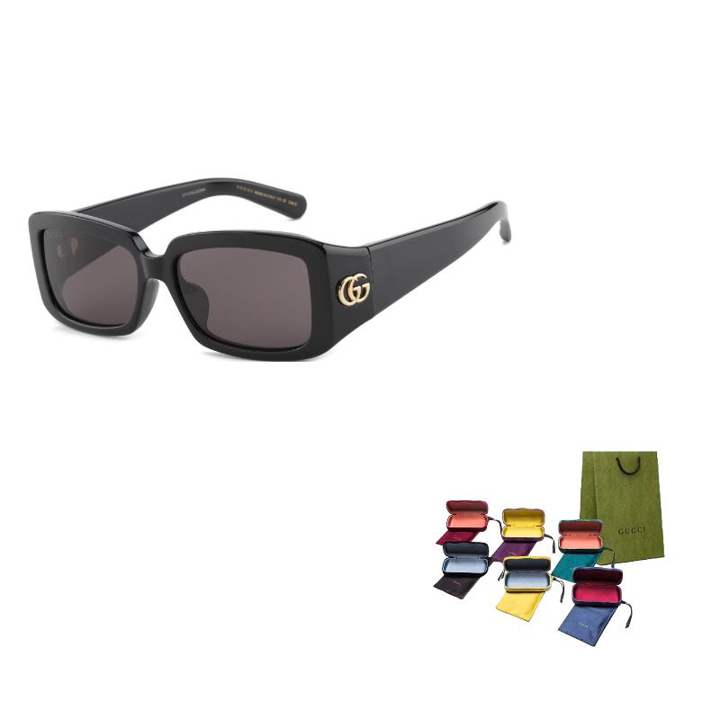 

GUCCI Logo Embellished temples Plate frame Irregular sunglasses Unisex Couple Black 54 чёрный
