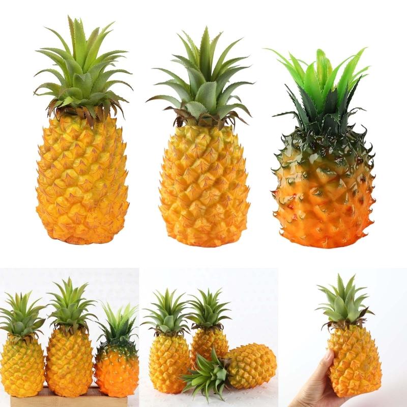 Large Artificial Pineapple Fruit Ornament Yellow Pineapples Decoration for Home and Retail Settings