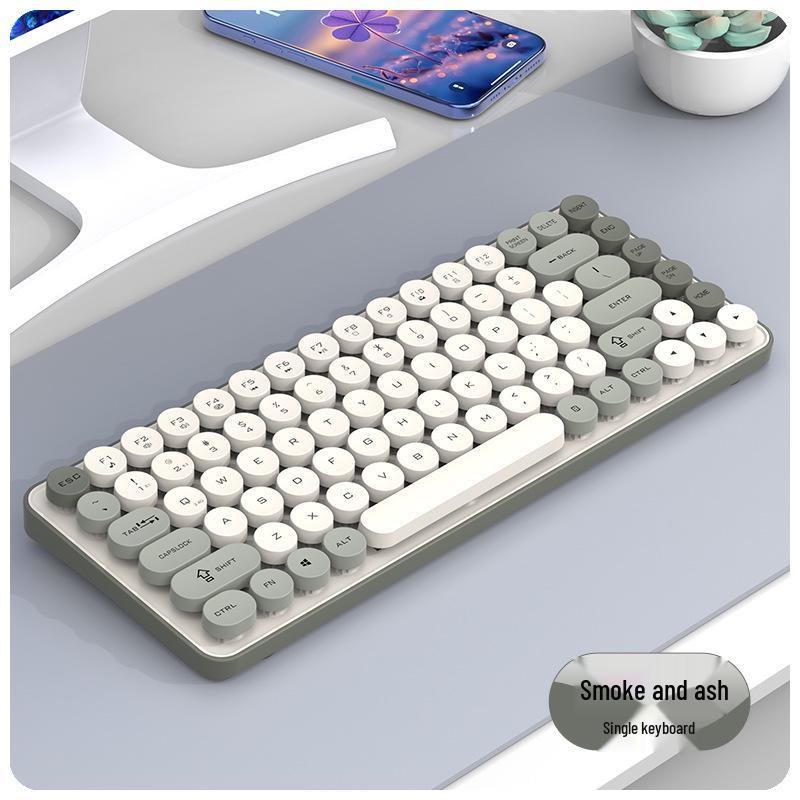

Friend Wolf BT185 Dual-Mode Wireless Keyboard & Mouse Set with Punk Keycaps - Stylish and Colorful Design for Girls