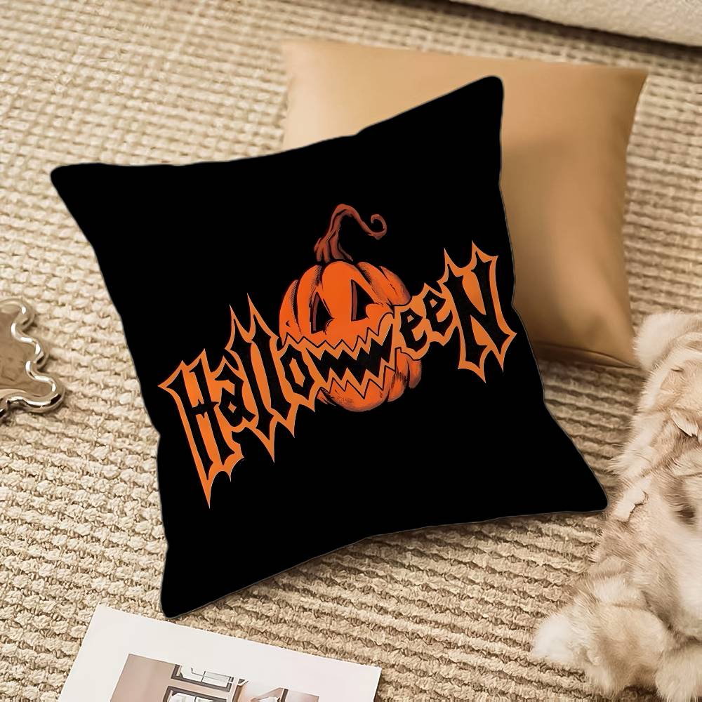 Halloween Witch Hat Skull Pillow Case Antidustmite Invisible Zipper Sofa Bed