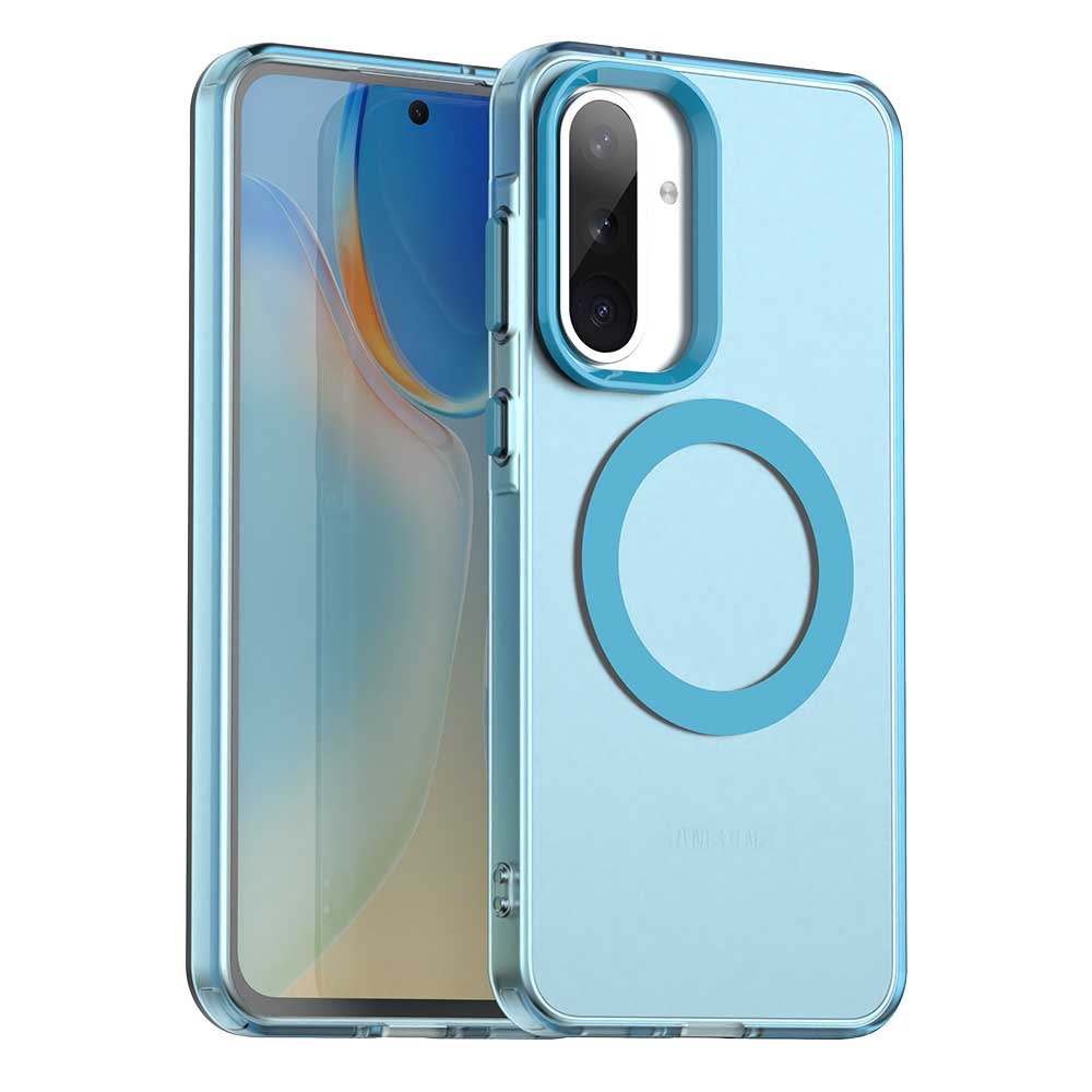 Magnetic Wireless Charging Case For Samsung Galaxy A56 A36 A26 A16 5G A55 A35 A25 A15 Cover Candy Colors Transparent Back Shell