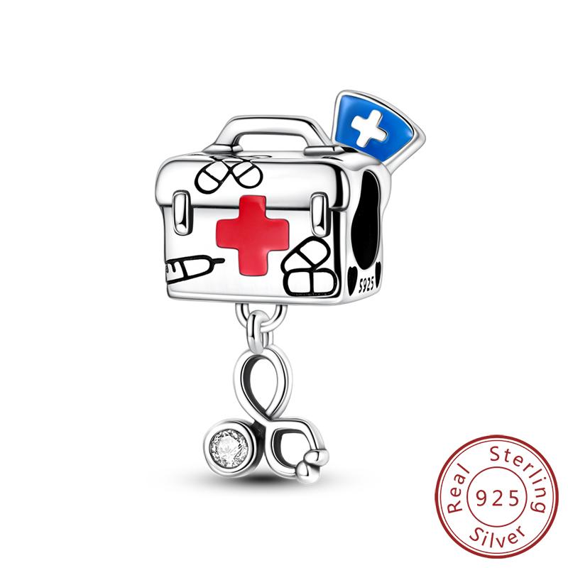 Original Copper Charms Beads Cute Mushroom Unicorn Love Wings Pearl Charm For Bracelet Pendant Woman Girl Jewelry