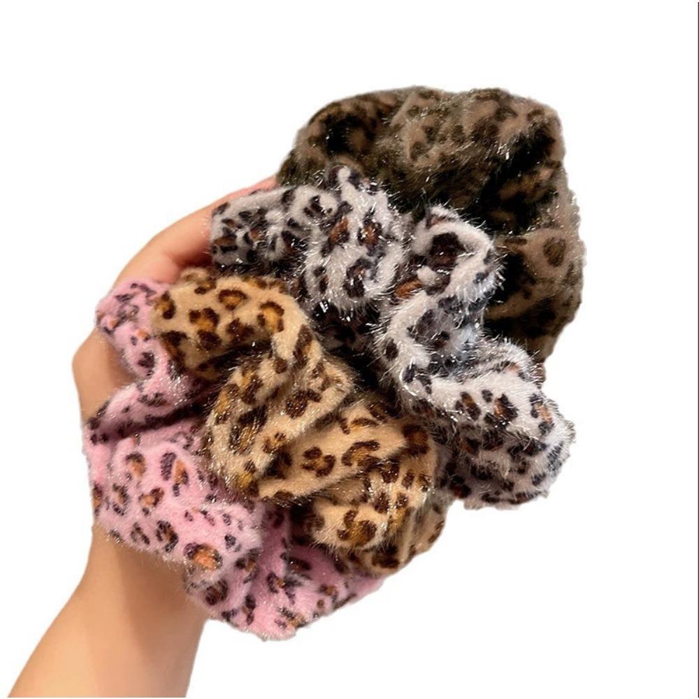 Autumn and winter retro soft animal leopard print hair curls, ponytail rings, elastic hair bands, women's hair accessories